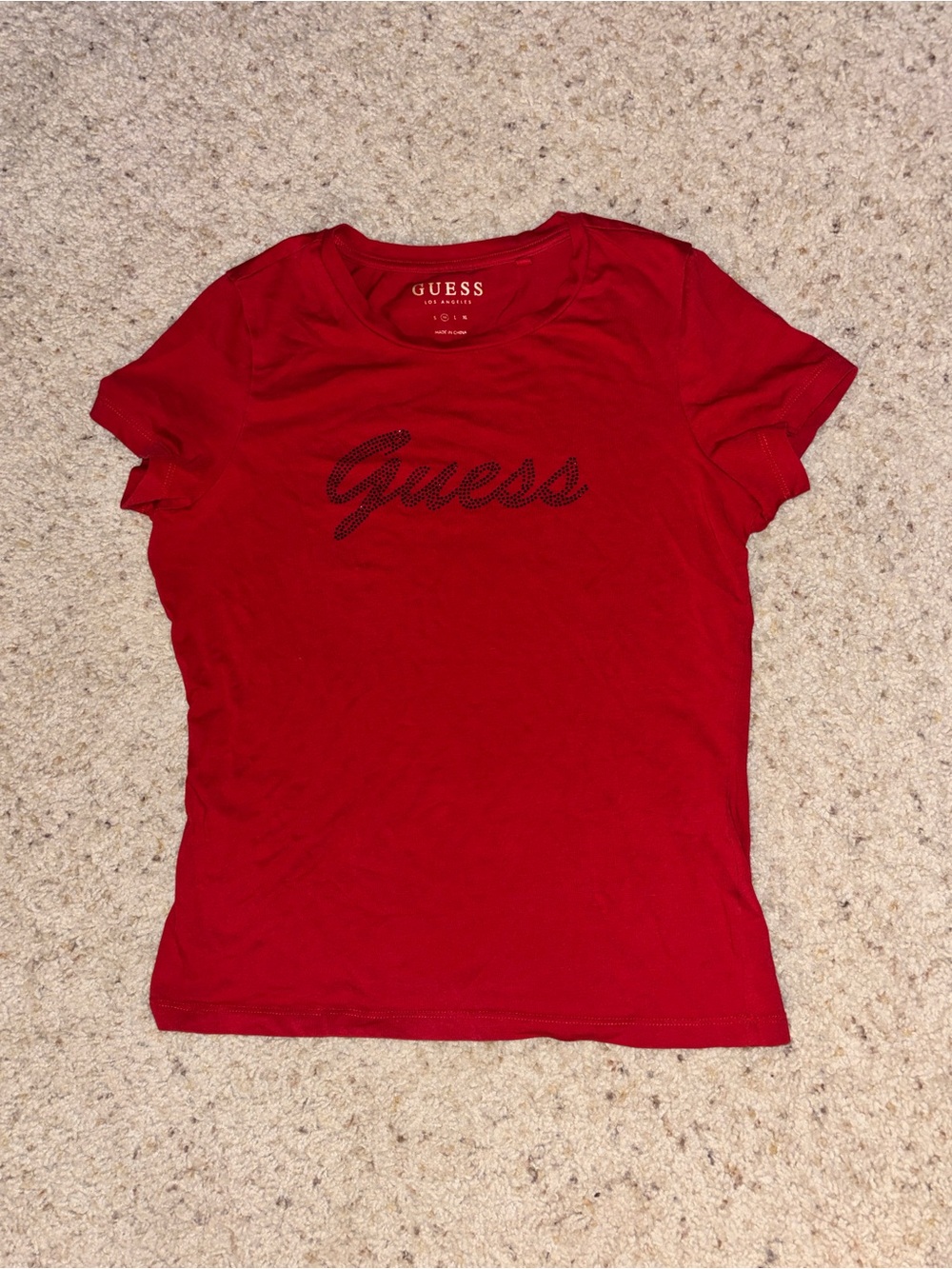 Guess rhinestone logo tee